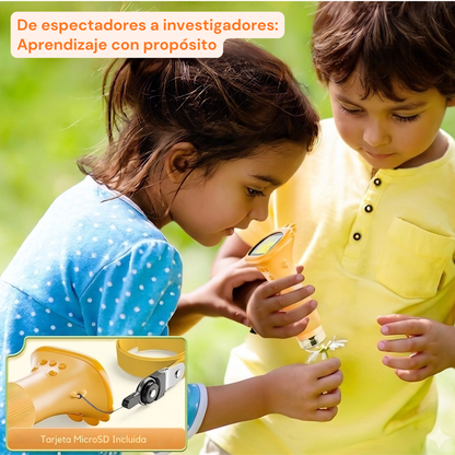 Kit Explorador: Microscopio Infantil Portable Digital HD + Guía de Crianza Digital 🔬✨